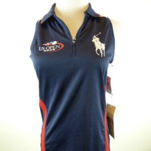 POLO RALPH LAUREN RLX US OPEN tennis top sleeveless big pony S 2008 NWT Navy